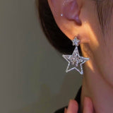 14K Gold-plated Zircon Star Earrings