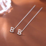 Sterling Silver 26 Letters Threader Earrings