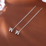 Sterling Silver 26 Letters Threader Earrings