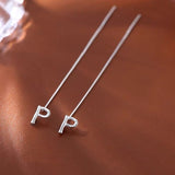 Sterling Silver 26 Letters Threader Earrings