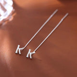 Sterling Silver 26 Letters Threader Earrings