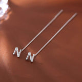 Sterling Silver 26 Letters Threader Earrings