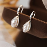 Sterling Silver Artificial Pearl Bud Ear Hook Earrings