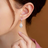 Sterling Silver Artificial Pearl Bud Ear Hook Earrings