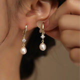 Sterling Silver Artificial Pearl Earrings