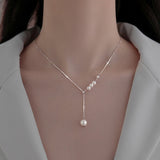 Sterling Silver Artificial Pearl Necklaces