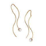 Sterling Silver Artificial Pearl Threader Earrings