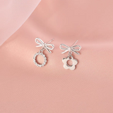 Sterling Silver Asymmetric Bow Earrings