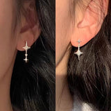 Sterling Silver Asymmetric Star Earrings