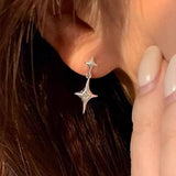 Sterling Silver Asymmetric Star Earrings