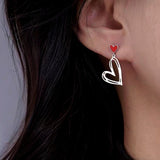 Sterling Silver Asymmetrical Love Heart Earrings