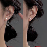 Sterling Silver Asymmetrical Sweet Snowflake Earrings