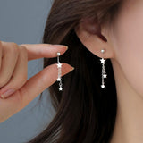 Sterling Silver Ball Screw Star Earrings