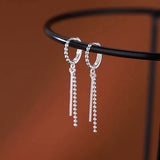 Sterling Silver Bean One-Word Stick Earrings