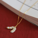 Sterling Silver Bean Pearl Clavicle Chain Necklaces