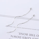 Sterling Silver Bean Threader Earrings