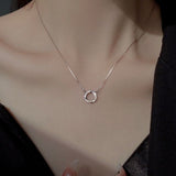 Sterling Silver Bling Circle Necklaces