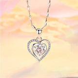 Sterling Silver Bling Heart-Design Necklaces