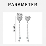 Sterling Silver Bling Heart Earrings