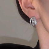 Sterling Silver Bling Snake Earrings