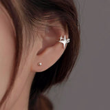 Sterling Silver Bling Star Ear Clips ( 1 PCS )