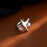 Sterling Silver Bling Star Ear Clips ( 1 PCS )