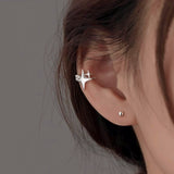 Sterling Silver Bling Star Ear Clips ( 1 PCS )