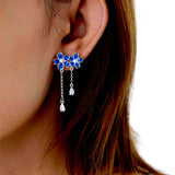 Sterling Silver Blue Flower Earrings