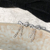 Sterling Silver Bow Drop Earrings