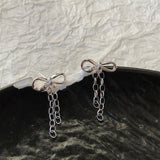 Sterling Silver Bow Drop Earrings