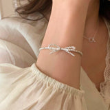 Sterling Silver Broken Silver Bow Bracelets