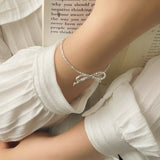 Sterling Silver Broken Silver Bow Bracelets