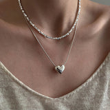 Sterling Silver Broken Silver Love Heart Necklaces