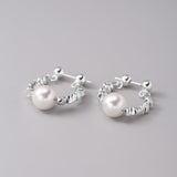 Sterling Silver Broken Silver Pearl Earrings