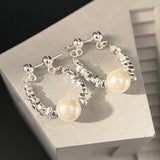 Sterling Silver Broken Silver Pearl Earrings