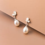 Sterling Silver Butterfly Pearl Earrings