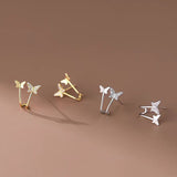 Sterling Silver Butterfly Stud Earrings