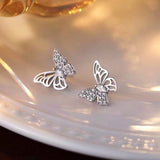 Sterling Silver Butterfly Stud Earrings