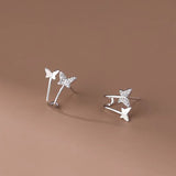 Sterling Silver Butterfly Stud Earrings