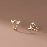 Sterling Silver Butterfly Stud Earrings