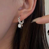 Sterling Silver Chain Cross Earrings