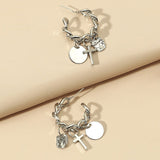 Sterling Silver Chain Cross Earrings