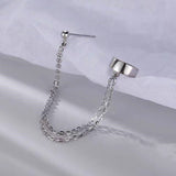 Sterling Silver Chain Ear Cuff Earrings ( 1 Pcs )