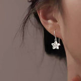 Sterling Silver Cherry Blossom Silver Ear Hook Earrings