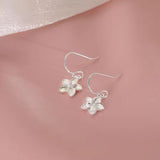 Sterling Silver Cherry Blossom Silver Ear Hook Earrings