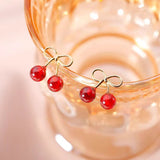 Sterling Silver Cherry Stud Earrings