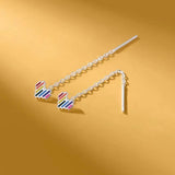 Sterling Silver Colorful Heart Earrings