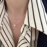 Sterling Silver Cross Chain Set Necklaces