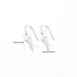 Sterling Silver Cross Ear Hook Earrings