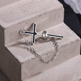 Sterling Silver Cross Chain Earrings